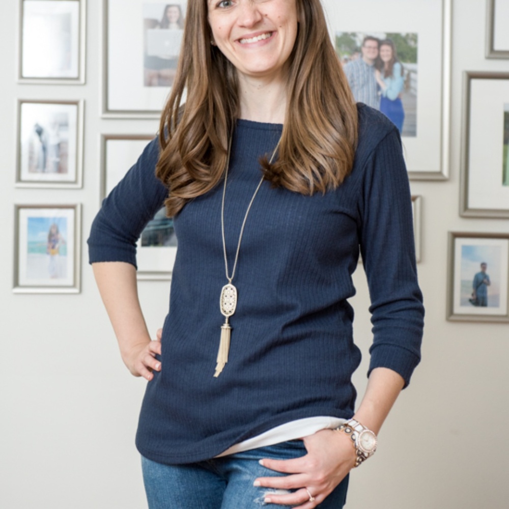 STITCH FIX! Navy blue Loveapella Tie-Back knit top